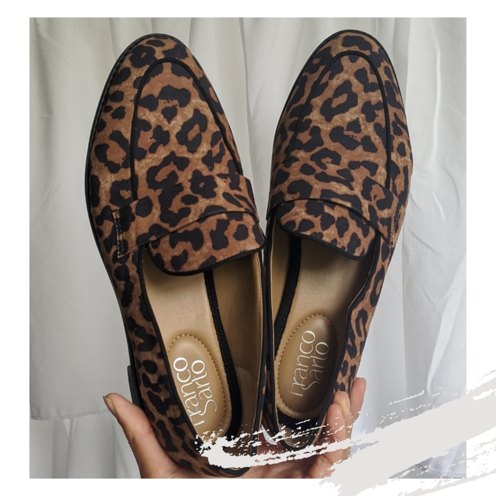 Franco Sarto 7 leopard loafers